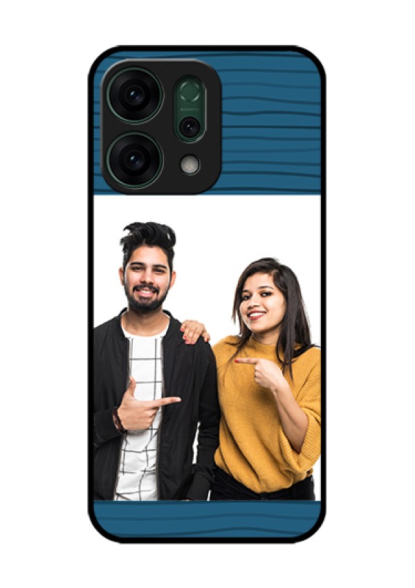 Oppo Reno 14 5G Custom Glass Phone Case - Blue Pattern Cover Design