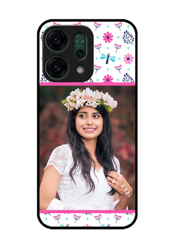 Oppo Reno 14 5G Custom Glass Phone Case - Colorful Flower Design