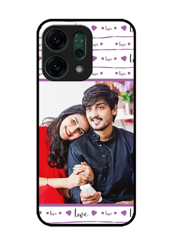 Oppo Reno 14 5G Custom Glass Phone Case - Couples Heart Design