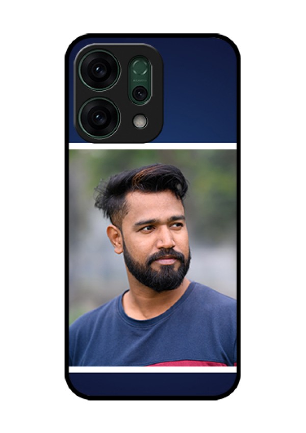 Oppo Reno 14 5G Custom Glass Phone Case - Simple Royal Blue Design