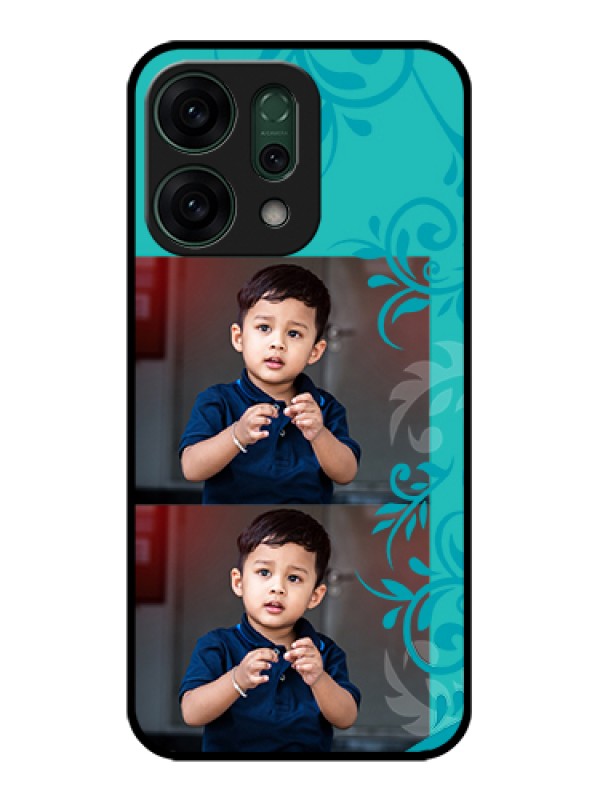 Custom Oppo Reno 14 5G Custom Glass Phone Case - With Photo And Green Floral Design