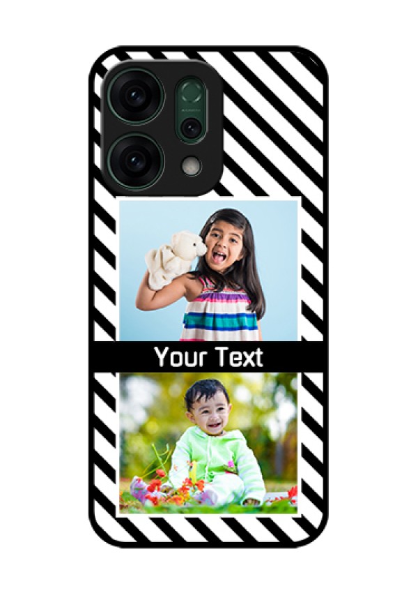 Oppo Reno 14 5G Custom Glass Phone Case - Black And White Stripes Design