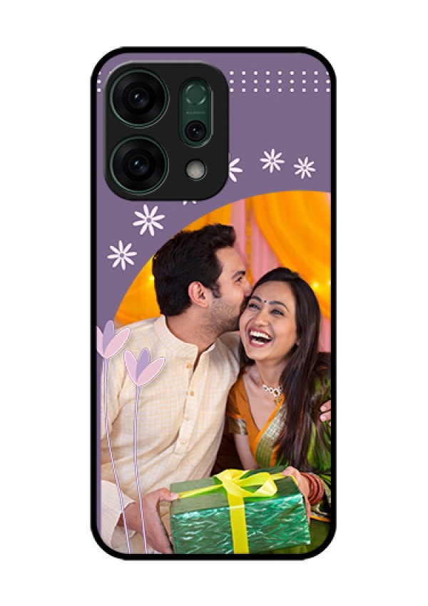Oppo Reno 14 5G Custom Glass Phone Case - Lavender Flowers Design