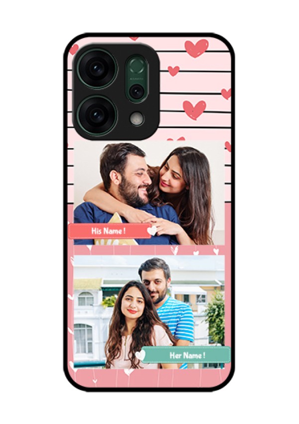 Oppo Reno 14 5G Custom Glass Phone Case - Photo With Heart Design