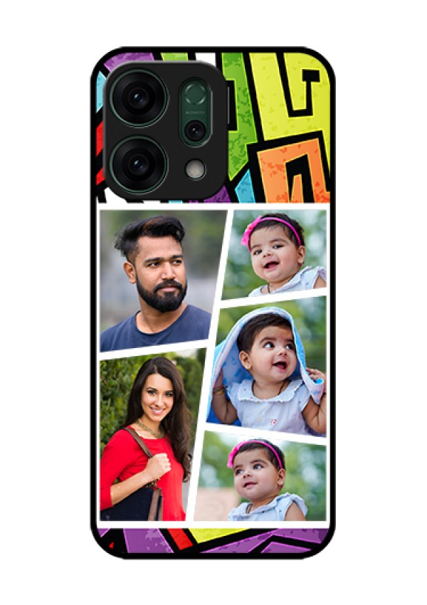 Oppo Reno 14 5G Custom Glass Phone Case - Graffiti Pattern Design