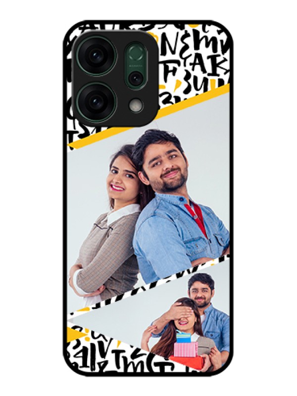 Custom Oppo Reno 14 5G Custom Glass Phone Case - Letters Pattern Design