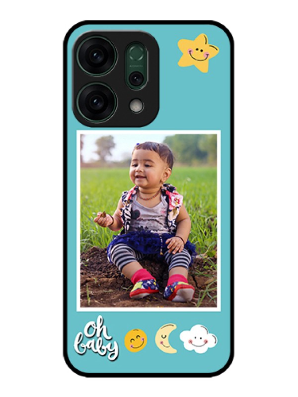 Custom Oppo Reno 14 5G Custom Glass Phone Case - Smiley Kids Stars Design