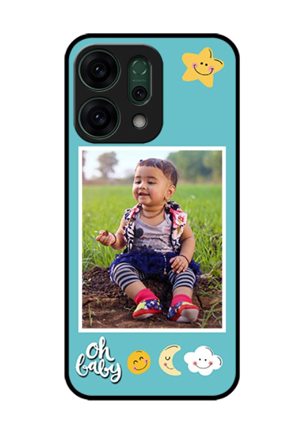Oppo Reno 14 5G Custom Glass Phone Case - Smiley Kids Stars Design