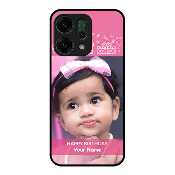 Oppo Reno 14 5G Custom Glass Phone Case - With Birthday Line Art Design Oppo Reno 14 5G Custom Glass Phone Case - With Birthday Line Art Design
