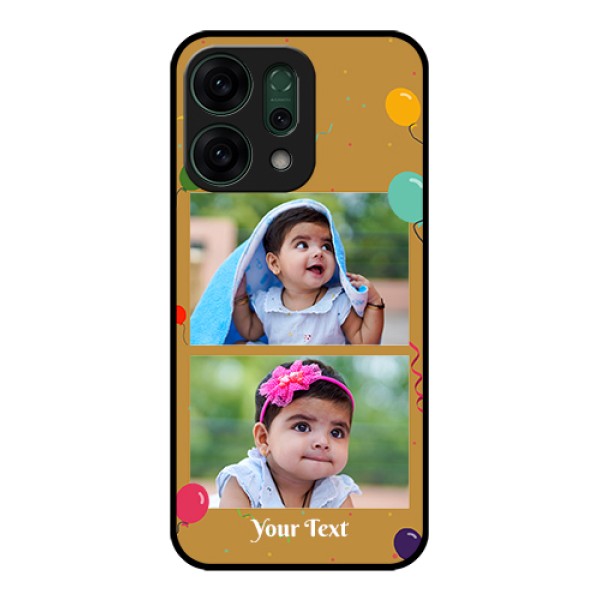 Oppo Reno 14 5G Custom Glass Phone Case - Image Holder With Birthday Celebrations Design Oppo Reno 14 5G Custom Glass Phone Case - Image Holder With Birthday Celebrations Design