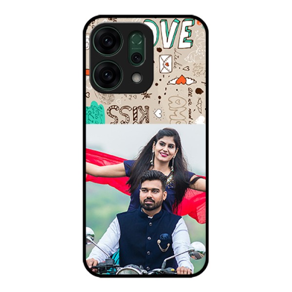 Oppo Reno 14 5G Custom Glass Phone Case - Love Doodle Pattern