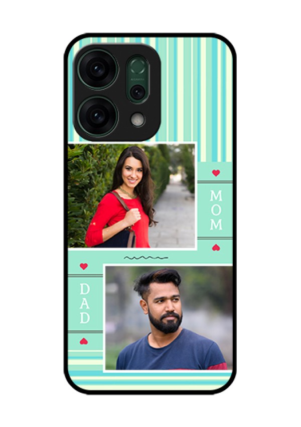 Oppo Reno 14 5G Custom Glass Phone Case - Mom & Dad Pic Design