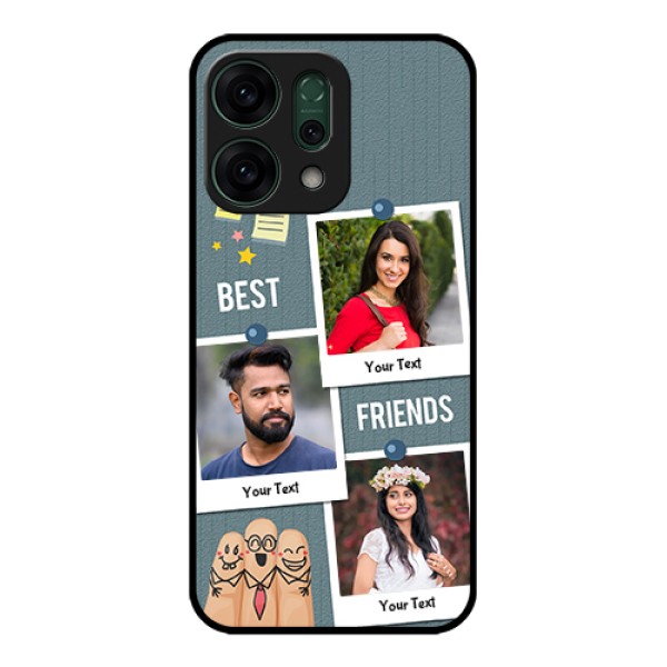 Oppo Reno 14 5G Custom Glass Phone Case - Sticky Frames And Friendship Design Oppo Reno 14 5G Custom Glass Phone Case - Sticky Frames And Friendship Design