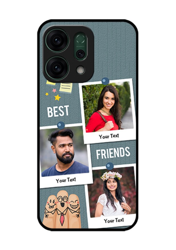 Oppo Reno 14 5G Custom Glass Phone Case - Sticky Frames And Friendship Design