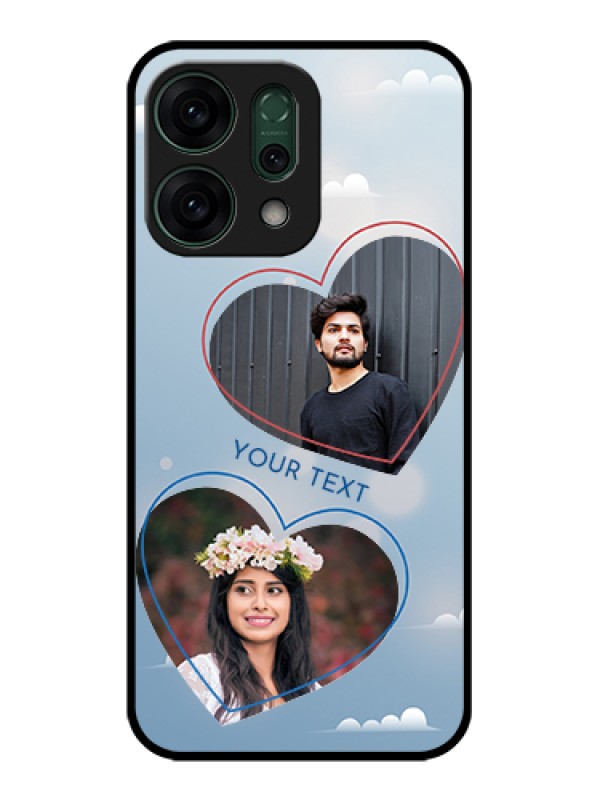 Custom Oppo Reno 14 5G Custom Glass Phone Case - Blue Color Couple Design