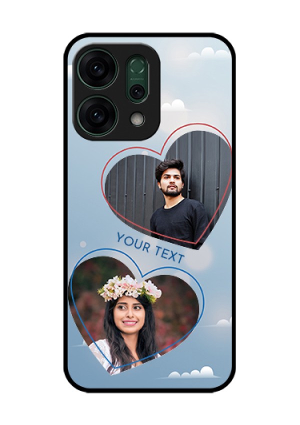 Oppo Reno 14 5G Custom Glass Phone Case - Blue Color Couple Design