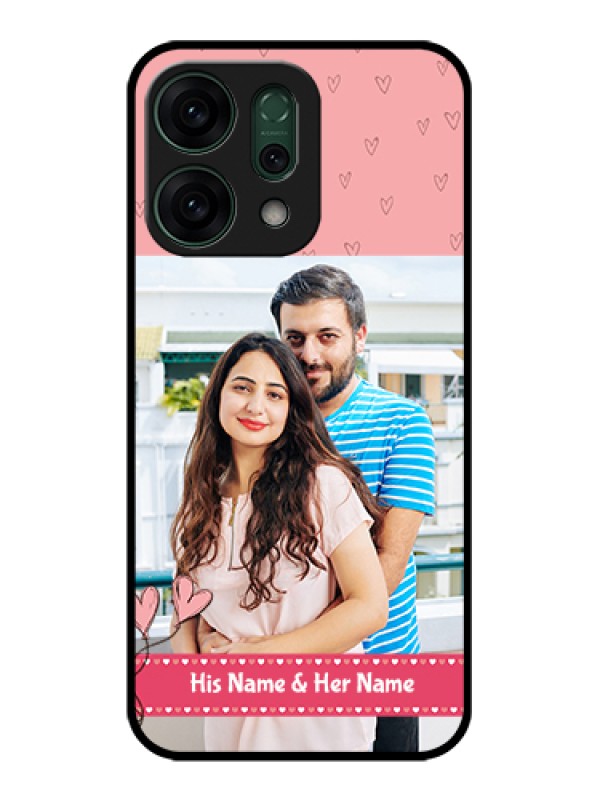 Custom Oppo Reno 14 5G Custom Glass Phone Case - Love Design Peach Color