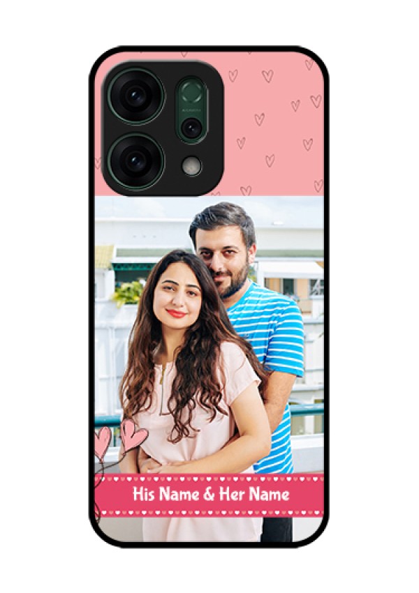 Oppo Reno 14 5G Custom Glass Phone Case - Love Design Peach Color