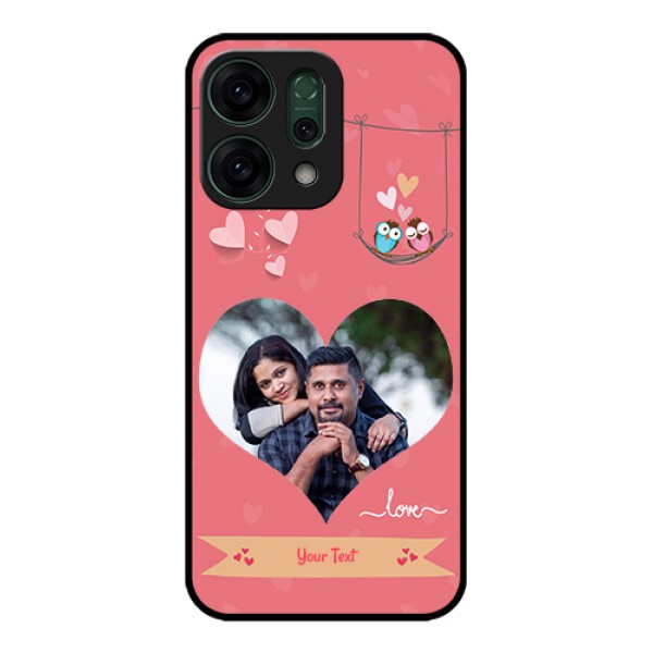 Oppo Reno 14 5G Custom Glass Phone Case - Peach Color Love Design Oppo Reno 14 5G Custom Glass Phone Case - Peach Color Love Design