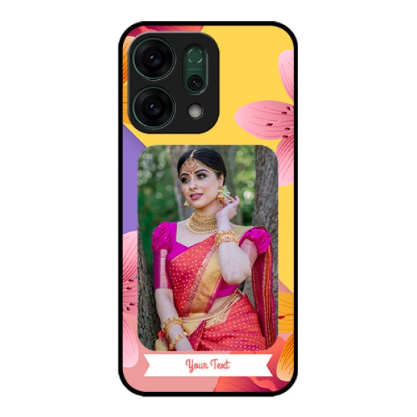 Oppo Reno 14 5G Custom Glass Phone Case - 3 Image With Vintage Floral Design Oppo Reno 14 5G Custom Glass Phone Case - 3 Image With Vintage Floral Design