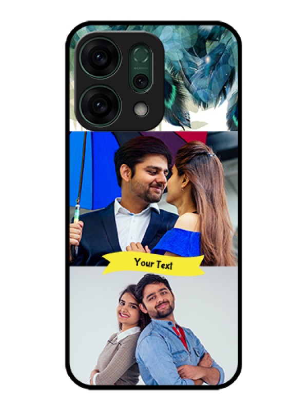 Custom Oppo Reno 14 5G Custom Glass Phone Case - Image With Boho Peacock Feather Design