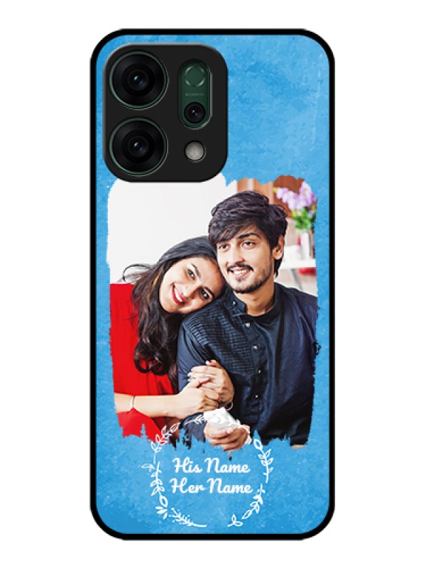 Custom Oppo Reno 14 5G Custom Glass Phone Case - Blue Color Vintage Design