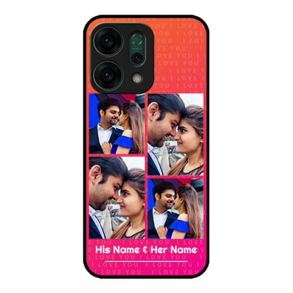 Oppo Reno 14 5G Custom Glass Phone Case - I Love You Pink Design