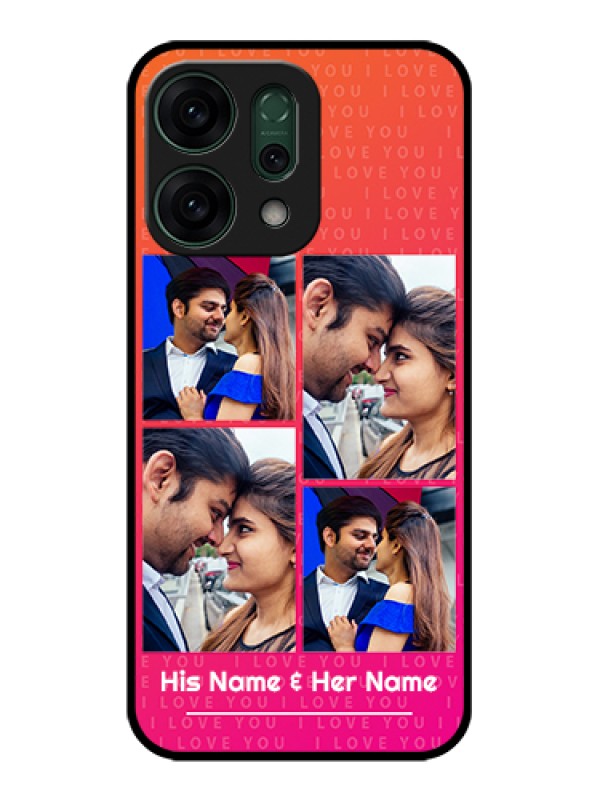 Custom Oppo Reno 14 5G Custom Glass Phone Case - I Love You Pink Design