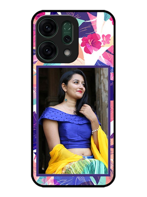 Custom Oppo Reno 14 5G Custom Glass Phone Case - Abstract Floral Design