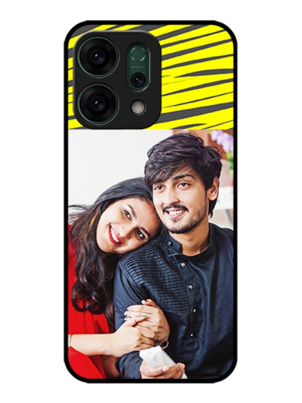 Custom Oppo Reno 14 5G Custom Glass Phone Case - Yellow Abstract Design