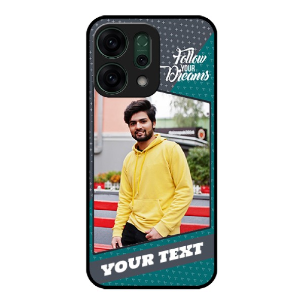 Oppo Reno 14 5G Custom Glass Phone Case - Background Pattern Design With Quote