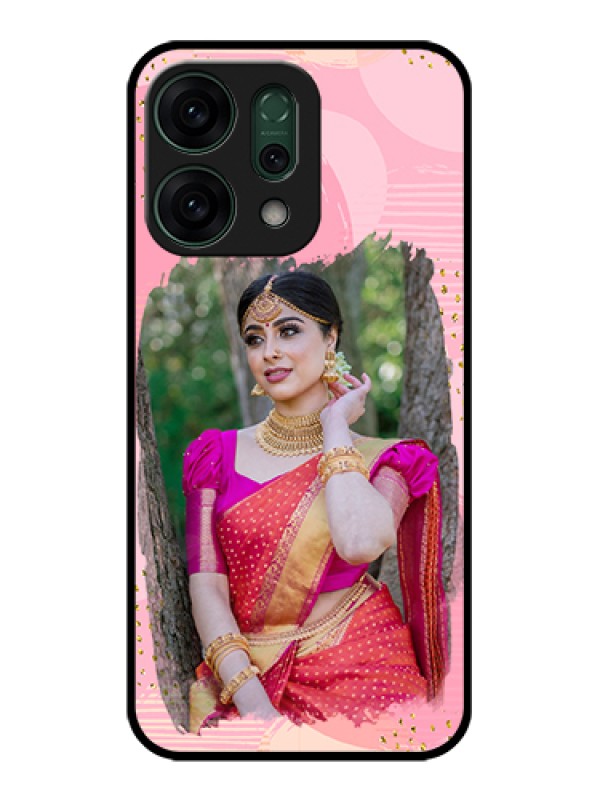 Custom Oppo Reno 14 5G Custom Glass Phone Case - Gold Glitter Splash Design