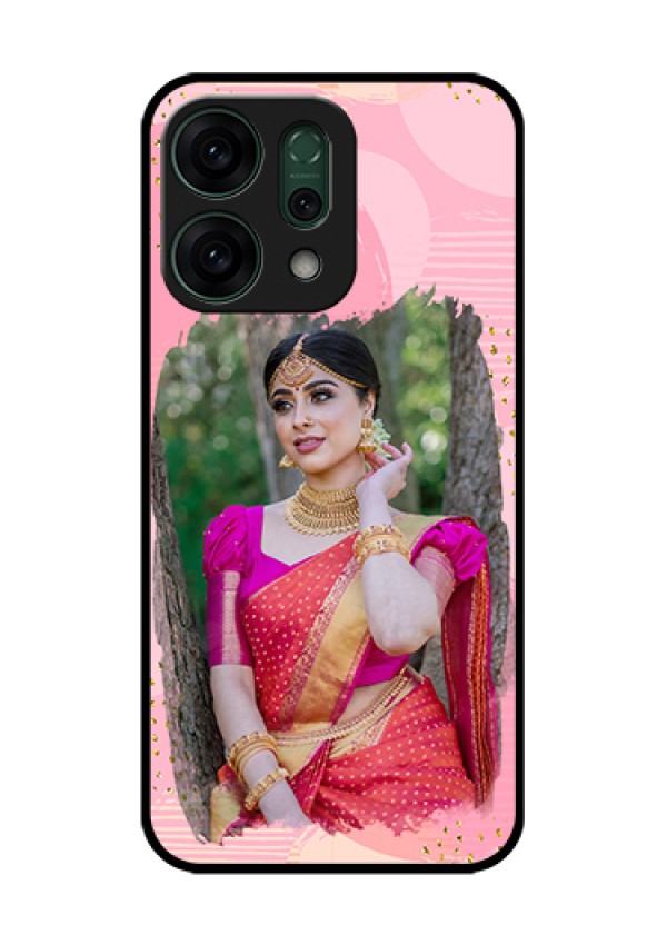 Oppo Reno 14 5G Custom Glass Phone Case - Gold Glitter Splash Design