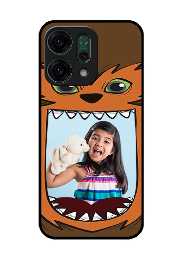 Oppo Reno 14 5G Custom Glass Phone Case - Owl Monster Back Case Design