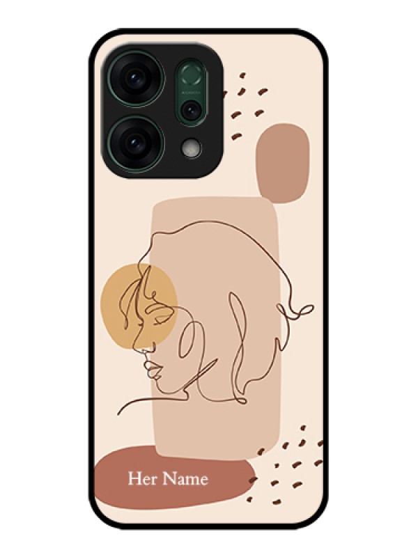 Custom Oppo Reno 14 5G Custom Glass Phone Case - Calm Woman Line Art Design
