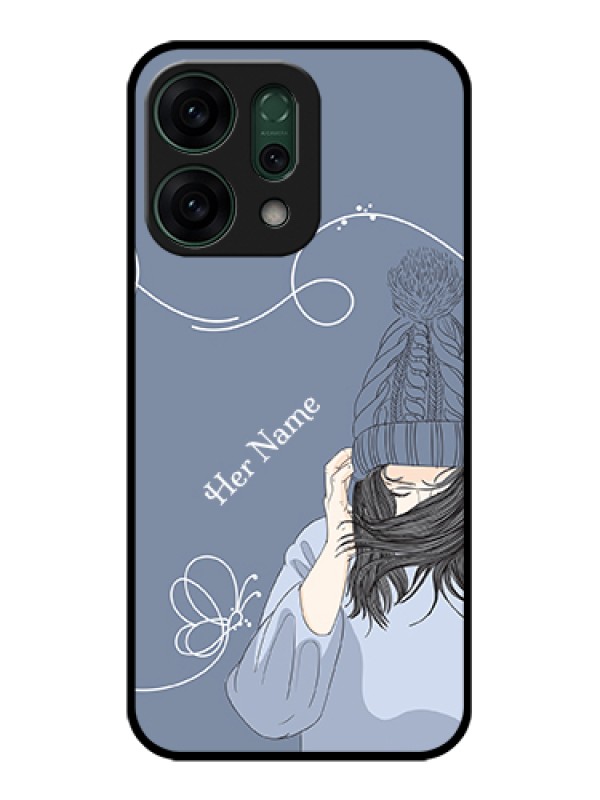 Custom Oppo Reno 14 5G Custom Glass Phone Case - Girl In Winter Outfit Design