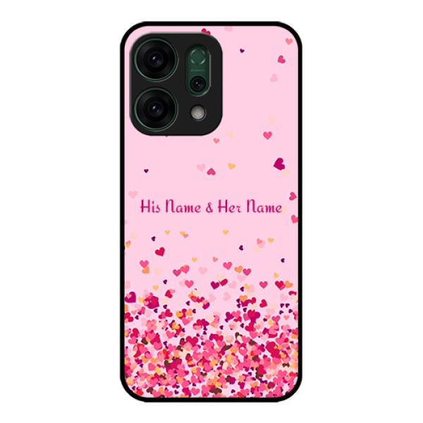Oppo Reno 14 5G Custom Glass Phone Case - Floating Hearts Design