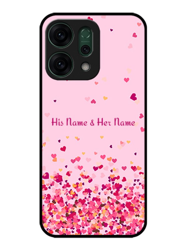 Custom Oppo Reno 14 5G Custom Glass Phone Case - Floating Hearts Design