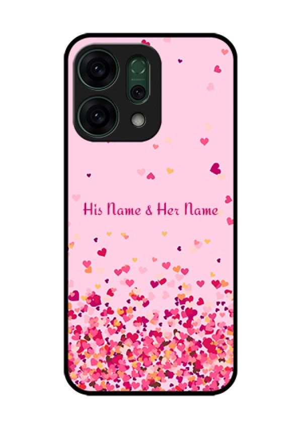 Oppo Reno 14 5G Custom Glass Phone Case - Floating Hearts Design