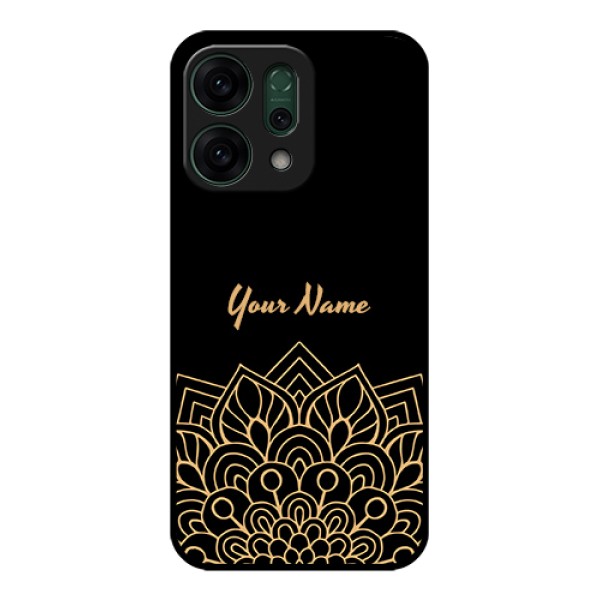 Oppo Reno 14 5G Custom Glass Phone Case - Golden Mandala Design