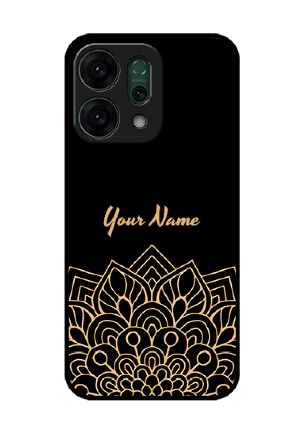 Oppo Reno 14 5G Custom Glass Phone Case - Golden Mandala Design