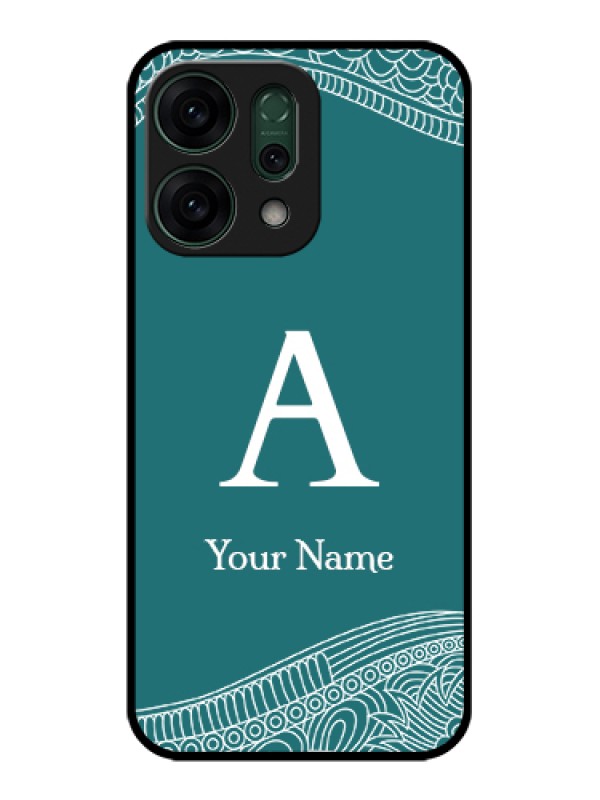 Custom Oppo Reno 14 5G Custom Glass Phone Case - Line Art Pattern With Custom Name Design