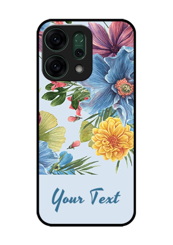 Oppo Reno 14 5G Custom Glass Phone Case - Stunning Watercolored Flowers Painting Design