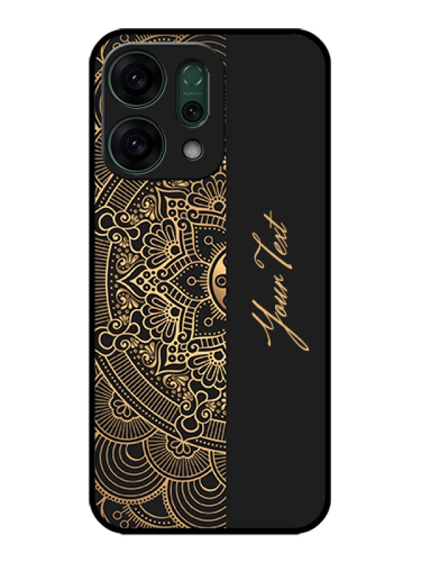 Custom Oppo Reno 14 5G Custom Glass Phone Case - Mandala Art With Custom Text Design