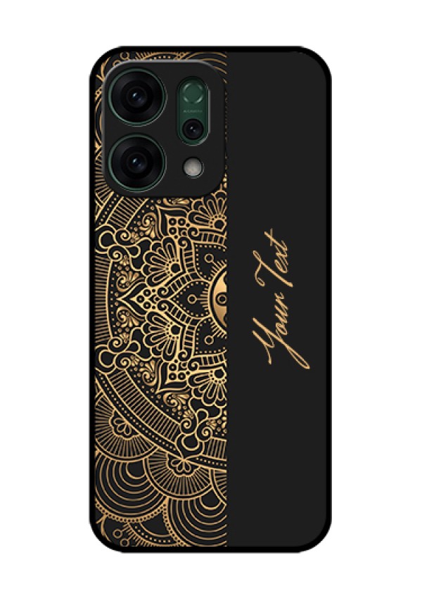 Oppo Reno 14 5G Custom Glass Phone Case - Mandala Art With Custom Text Design