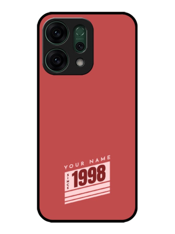Custom Oppo Reno 14 5G Custom Glass Phone Case - Red Custom Year Of Birth Design