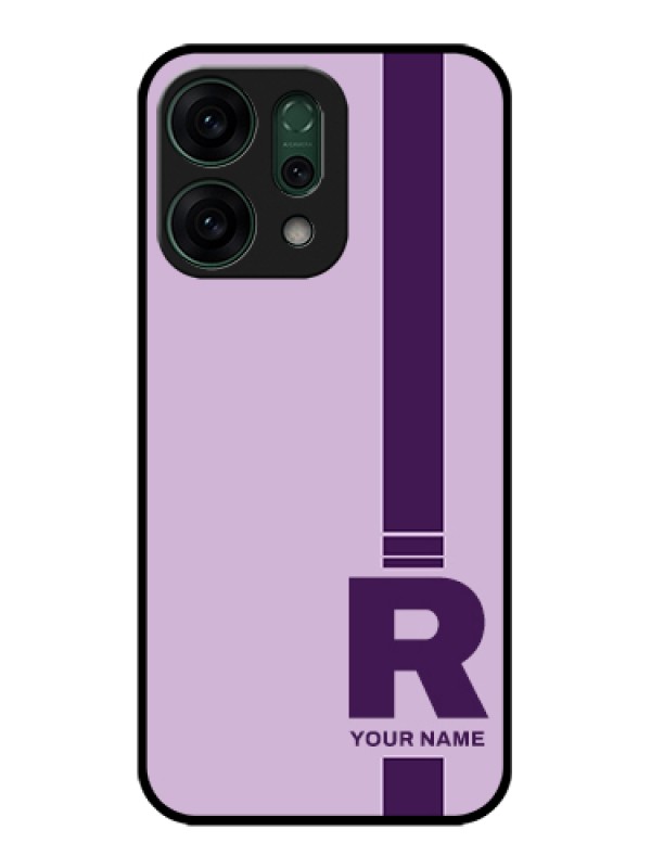 Custom Oppo Reno 14 5G Custom Glass Phone Case - Simple Dual Tone Stripe With Name Design