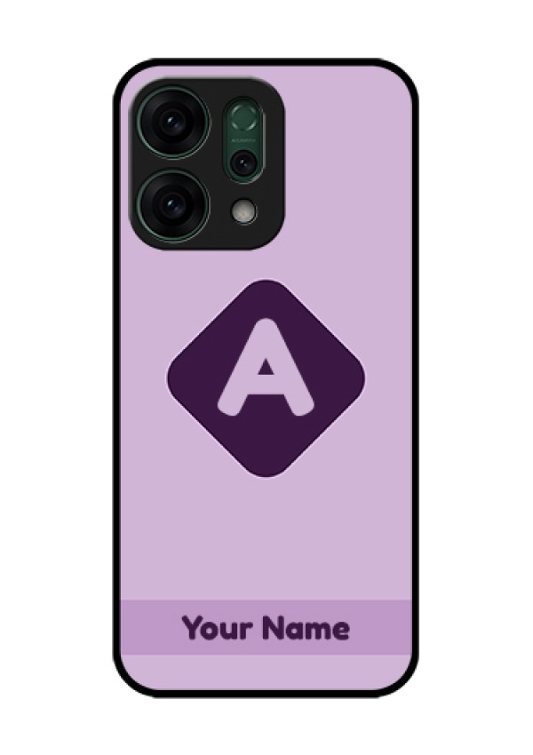 Oppo Reno 14 5G Custom Glass Phone Case - Custom Letter In Curved Badge Design