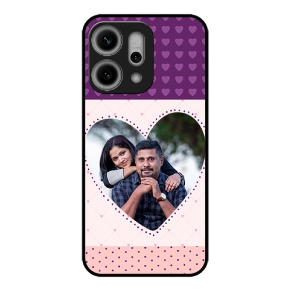 Oppo Reno 14 Pro 5G Custom Glass Phone Case - Violet Love Dots Design
