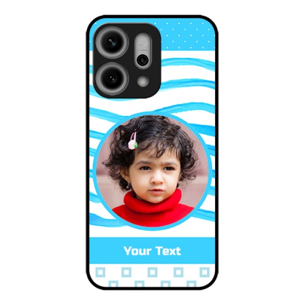 Oppo Reno 14 Pro 5G Custom Glass Phone Case - Simple Blue Case Design